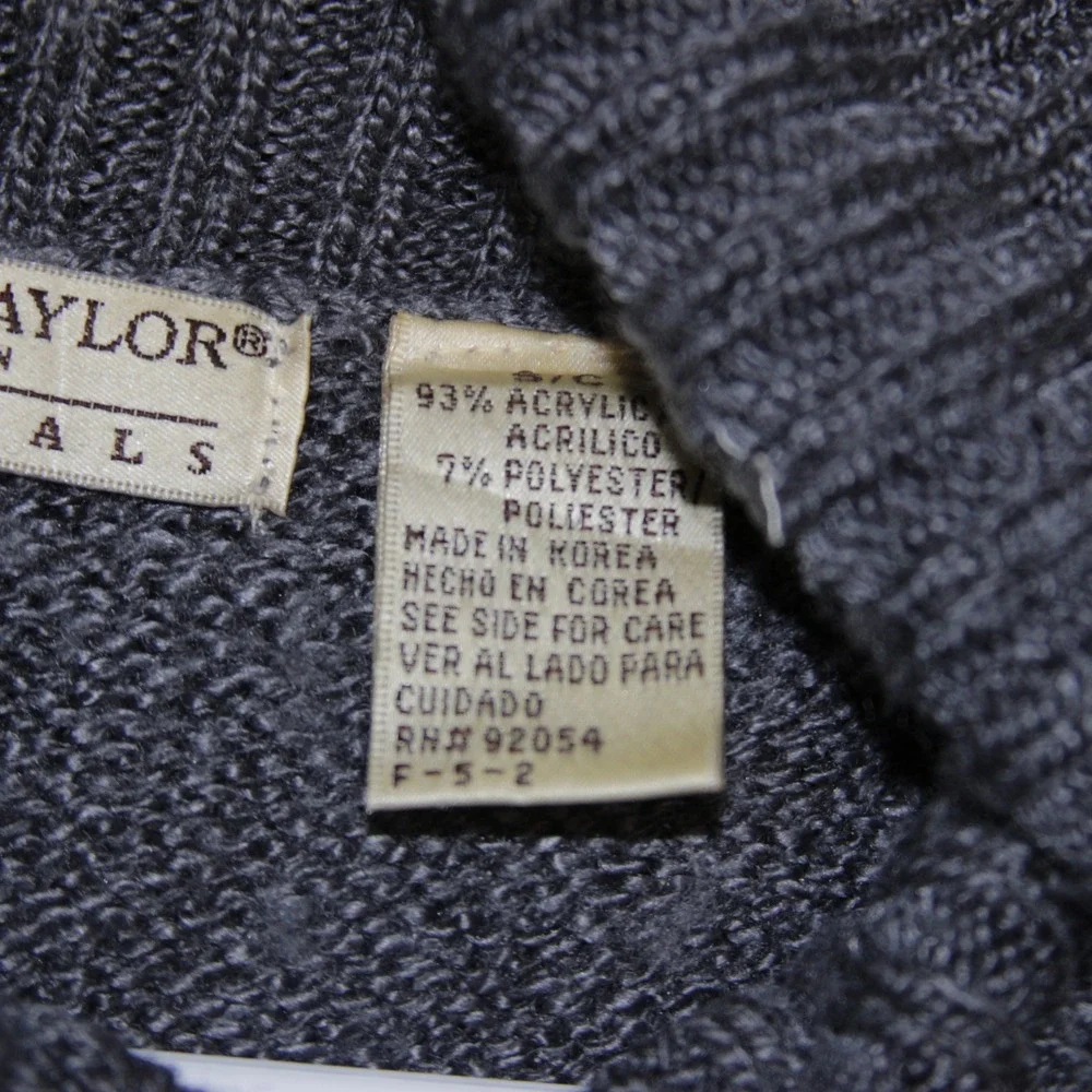 Carolyn Taylor Essentials Turtleneck Fair Isle Sweater Mens‎ S Gray Red Black